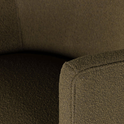 Chaise pivotante Aurora Four Hands en cuir bouclé olive