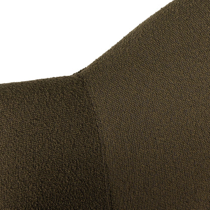 Chaise pivotante Aurora Four Hands en cuir bouclé olive