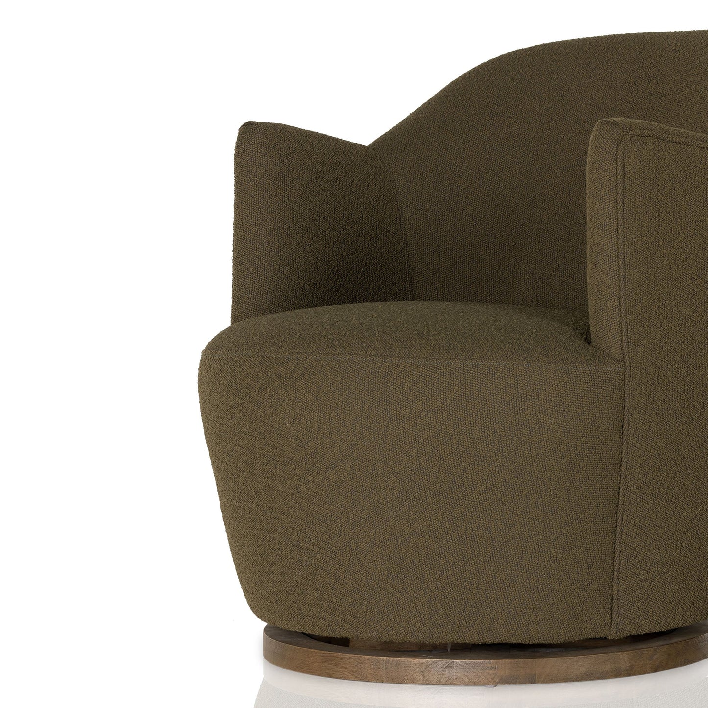Chaise pivotante Aurora Four Hands en cuir bouclé olive