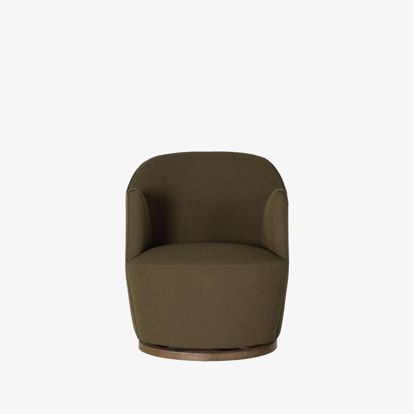 Chaise pivotante Aurora Four Hands en cuir bouclé olive