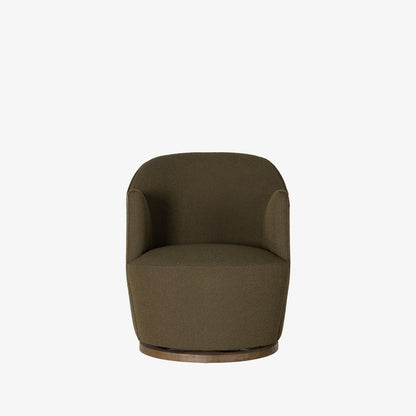 Chaise pivotante Aurora Four Hands en cuir bouclé olive