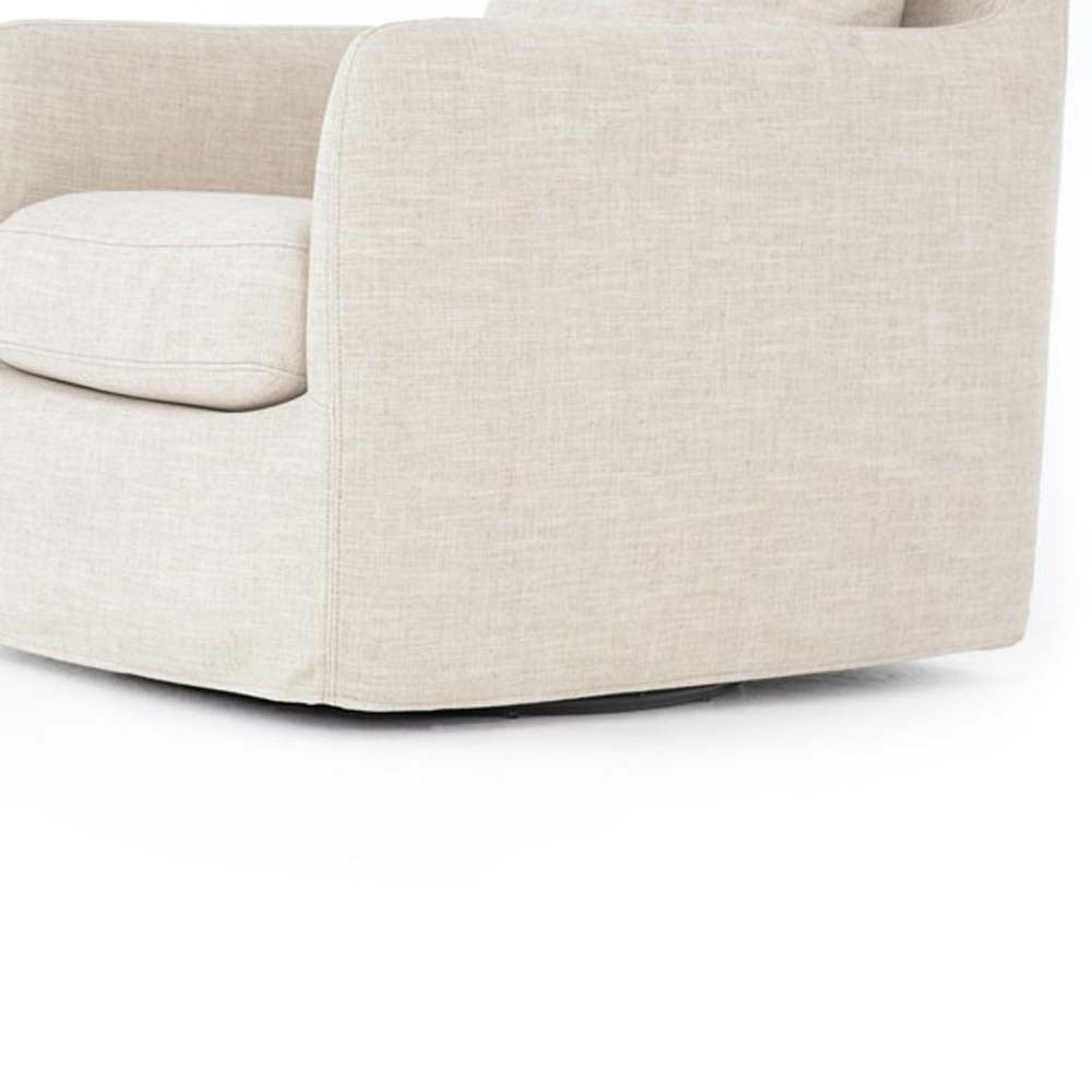 Chaise pivotante Four Hands Banks en batiste ivoire