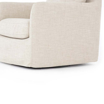Chaise pivotante Four Hands Banks en batiste ivoire