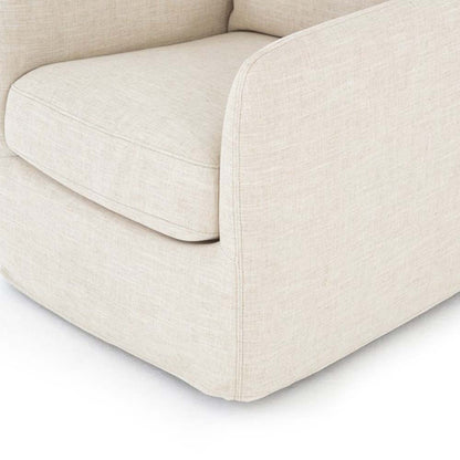 Chaise pivotante Four Hands Banks en batiste ivoire
