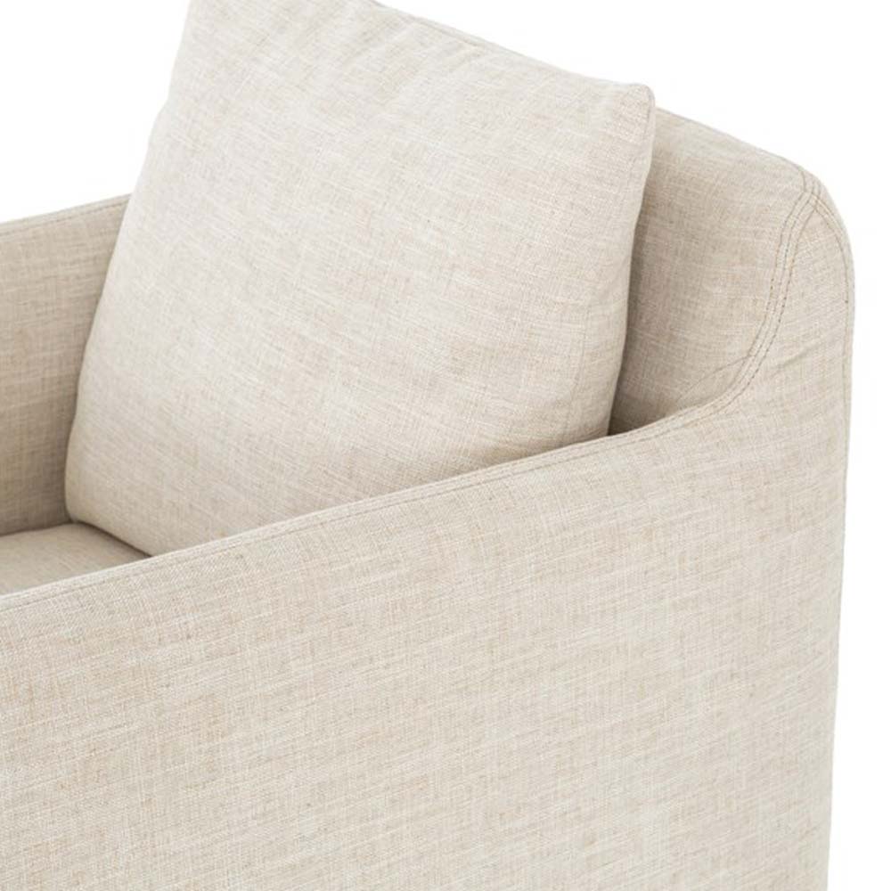 Chaise pivotante Four Hands Banks en batiste ivoire