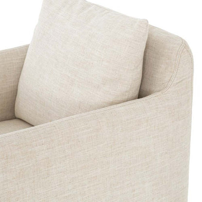 Chaise pivotante Four Hands Banks en batiste ivoire