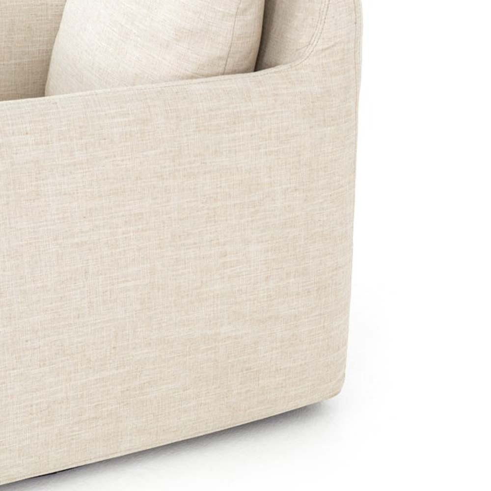 Chaise pivotante Four Hands Banks en batiste ivoire