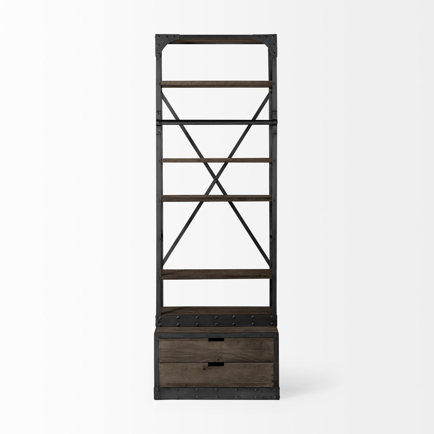 Petite bibliothèque Bennett avec cadre en bronze 