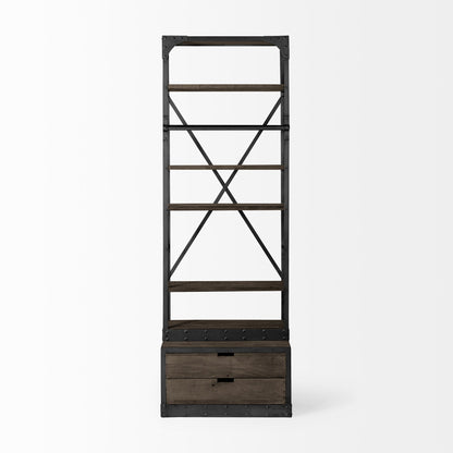 Petite bibliothèque Bennett avec cadre en bronze 