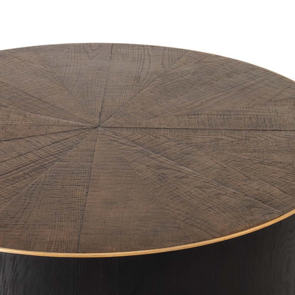 Table basse ronde Four Hands Perry 40 en ébène clair