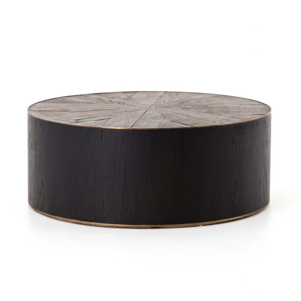 Table basse ronde Four Hands Perry 40 en ébène clair