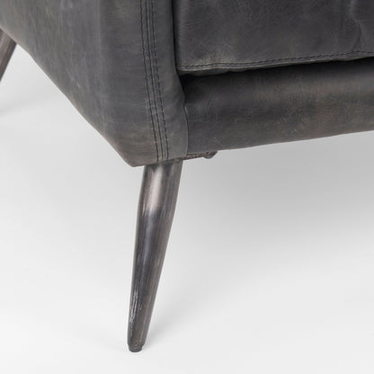 Fauteuil Colter en cuir noir