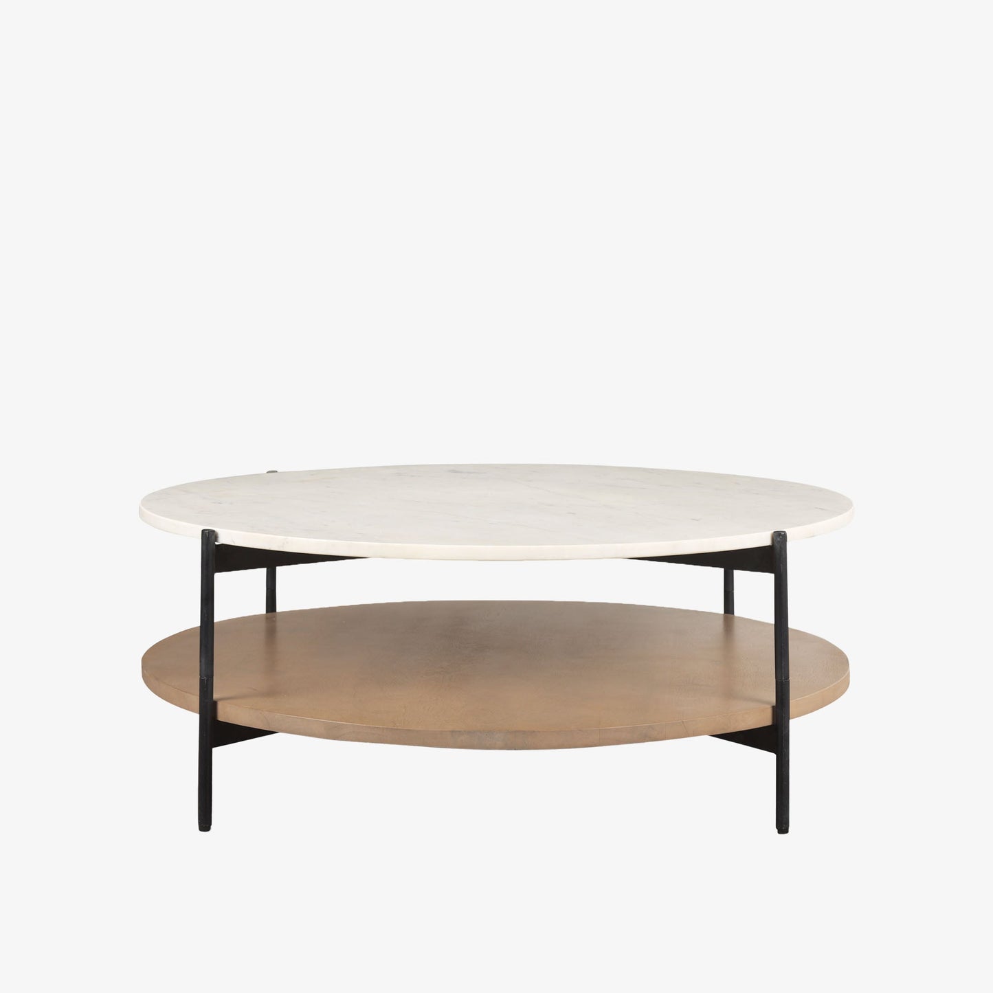 Table basse ronde Crudités et Cocktails en bois clair