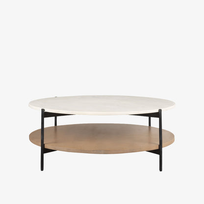 Table basse ronde Crudités et Cocktails en bois clair