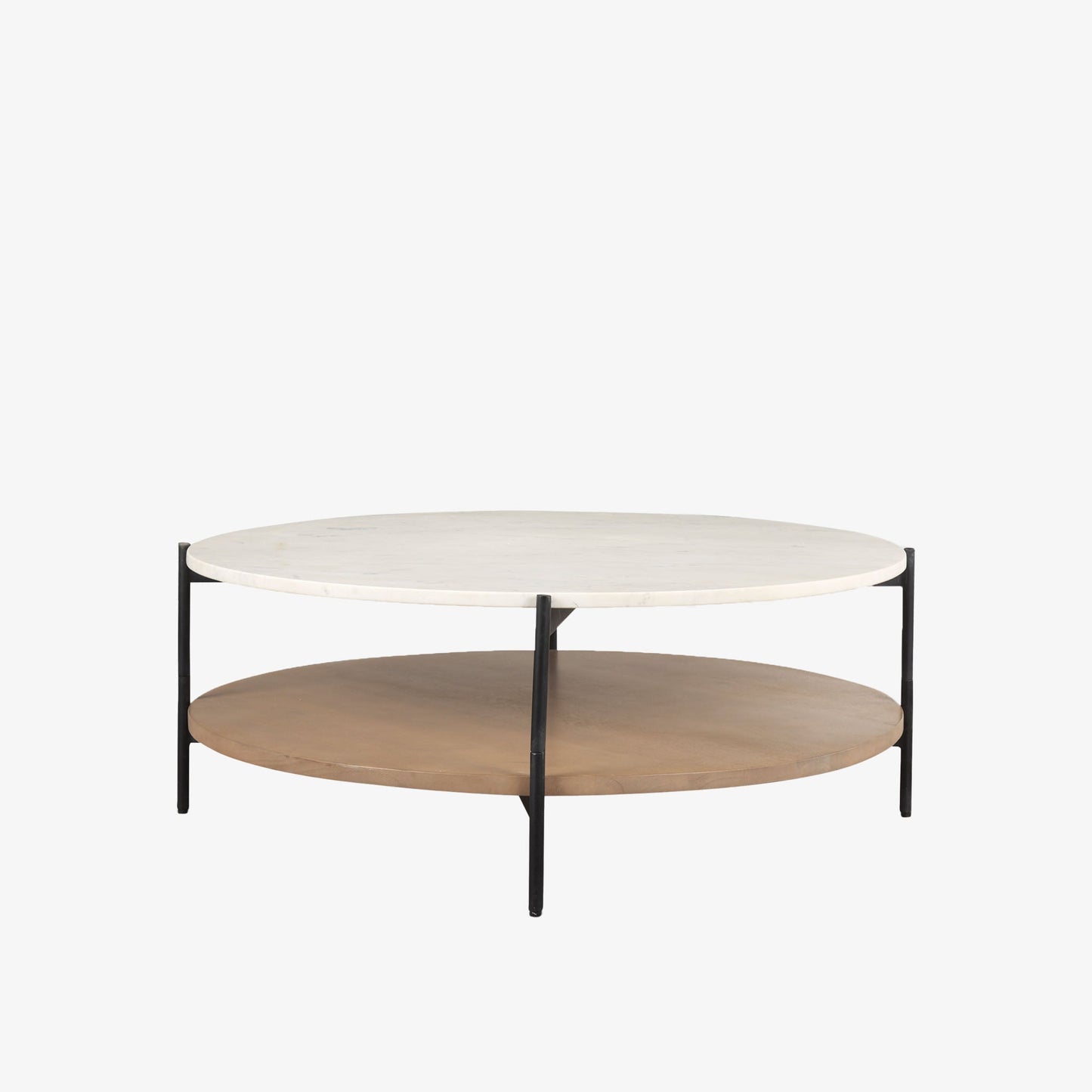 Table basse ronde Crudités et Cocktails en bois clair