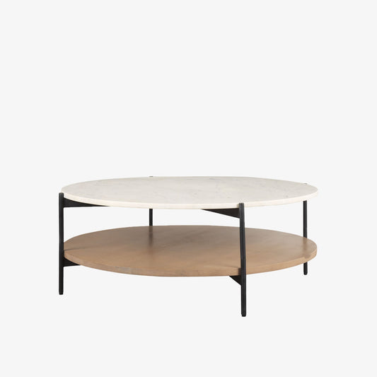 Table basse ronde Crudités et Cocktails en bois clair