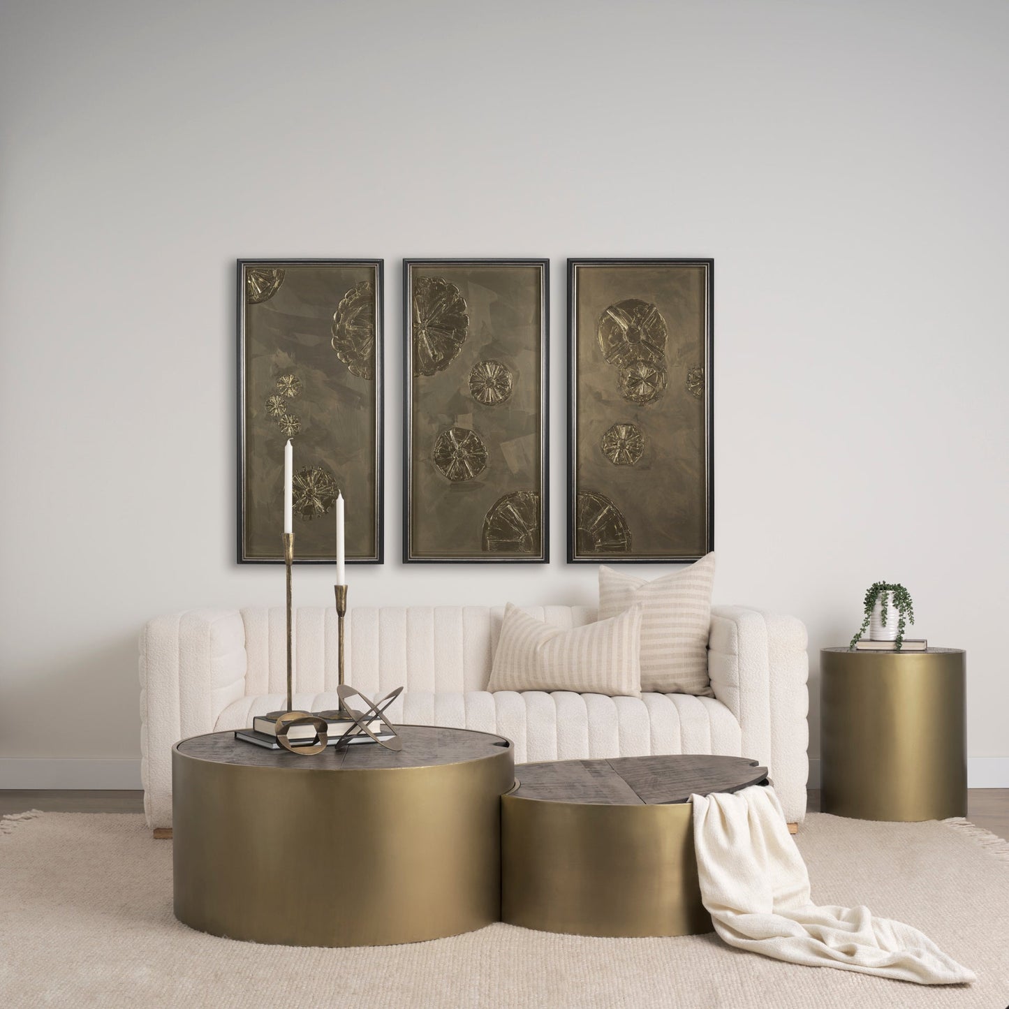 Tables basses gigognes Aurora en or