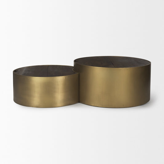 Tables basses gigognes Aurora en or