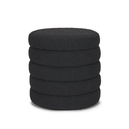 Pouf de rangement Ava en boucle noire