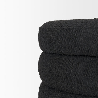 Pouf de rangement Ava en boucle noire