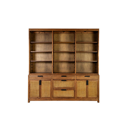 Vitrine Emerson en pin et canne