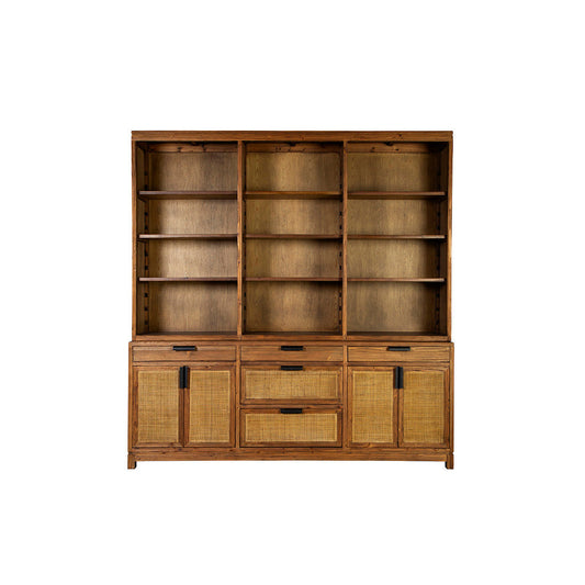 Vitrine Emerson en pin et canne