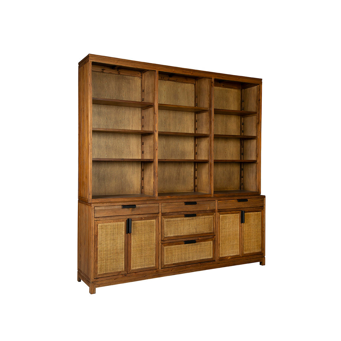 Vitrine Emerson en pin et canne