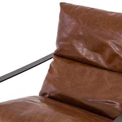 Fauteuil Emmett à quatre mains en tissu Dakota Tobacco