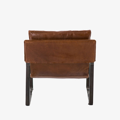 Fauteuil Emmett à quatre mains en tissu Dakota Tobacco