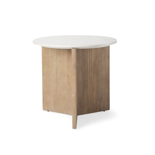Table d'entrée Empire en marbre avec base cannelée