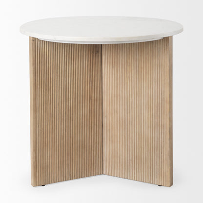 Table d'entrée Empire en marbre avec base cannelée