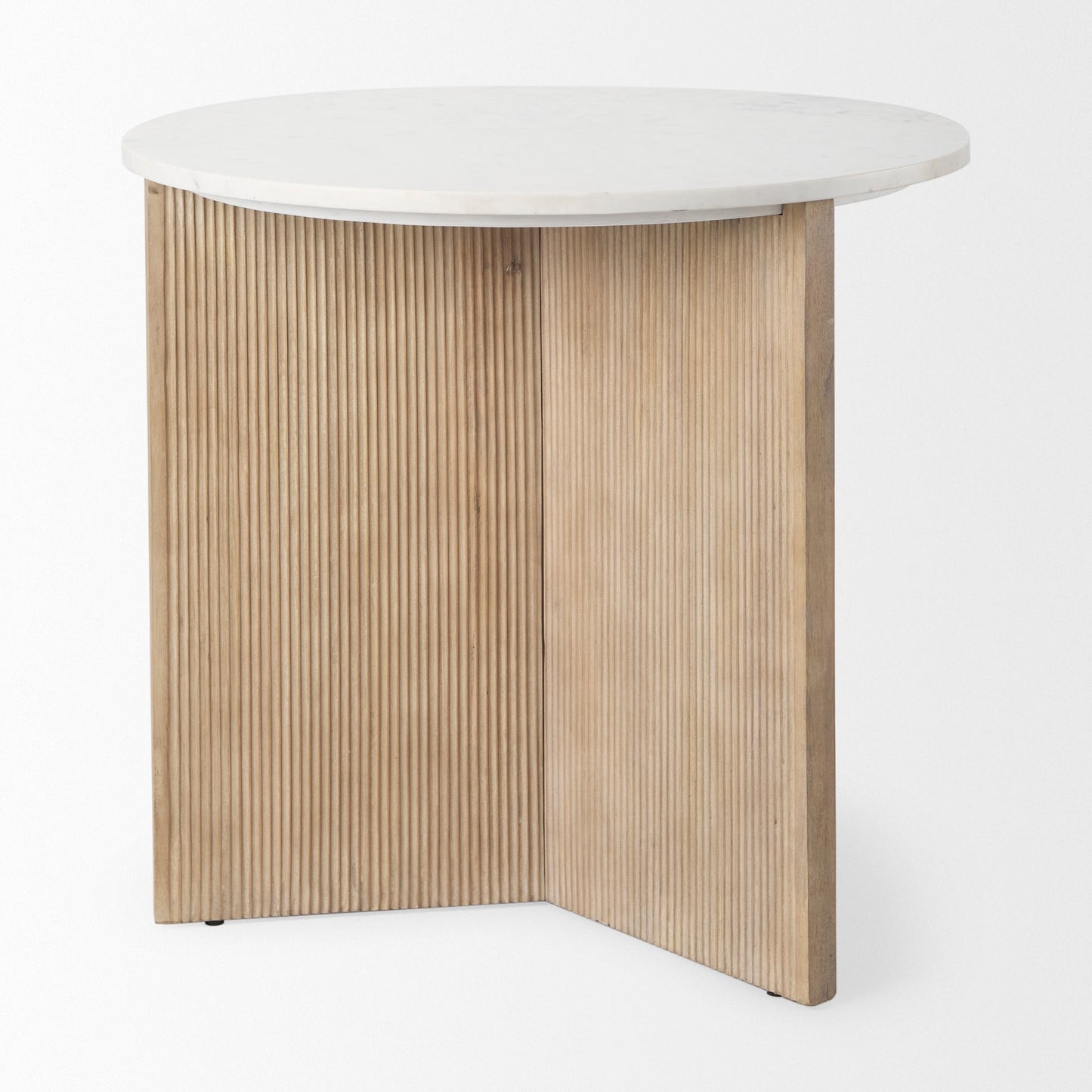 Table d'entrée Empire en marbre avec base cannelée
