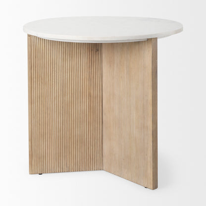 Table d'entrée Empire en marbre avec base cannelée