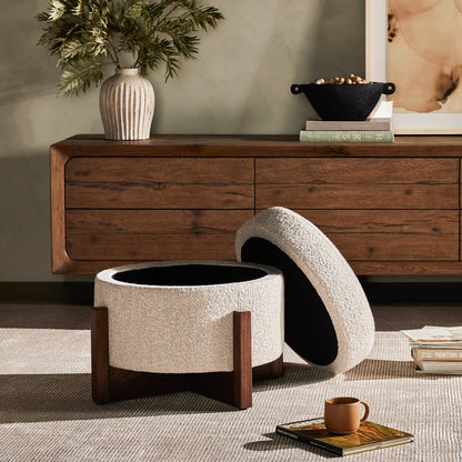 Pouf de rangement Four Hands Esben en Sattley Fog