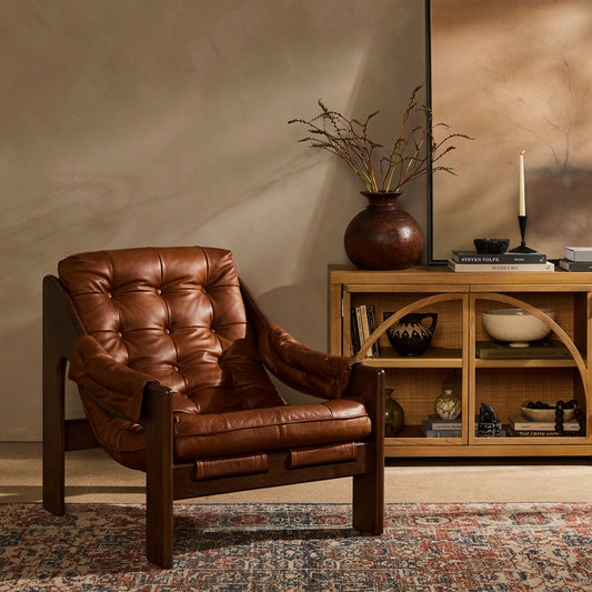 Chaise Halston à quatre mains en Sienna Heirloom