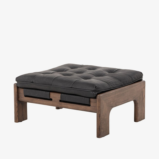 Ottoman Halston à quatre mains en noir héritage