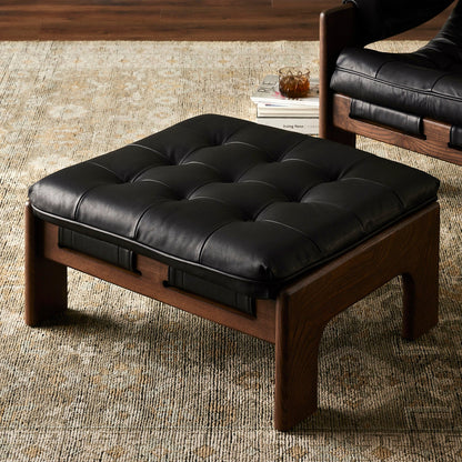 Ottoman Halston à quatre mains en noir héritage