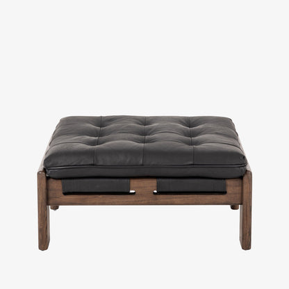 Ottoman Halston à quatre mains en noir héritage