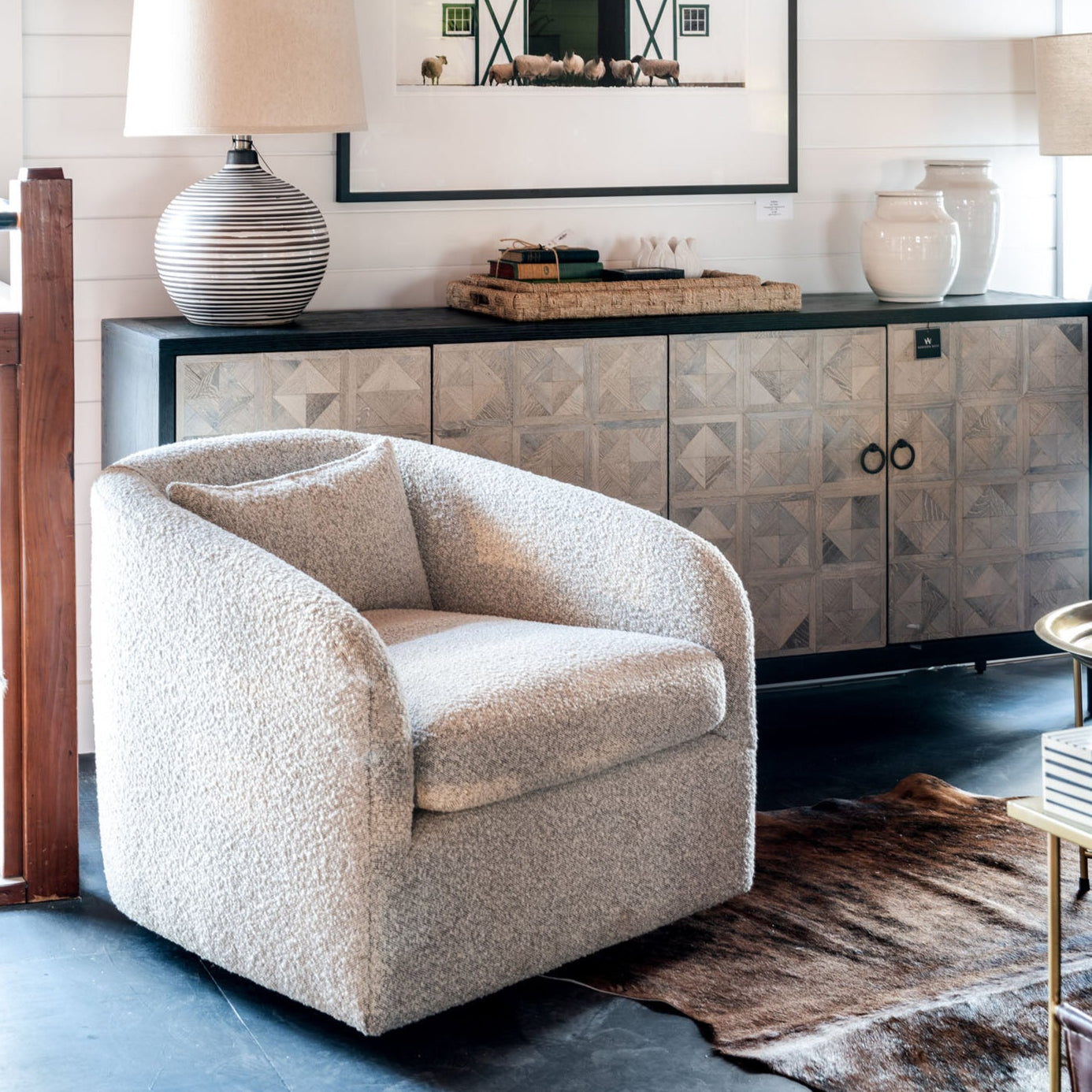 Chaise pivotante Topanga à quatre mains en Knoll Domino