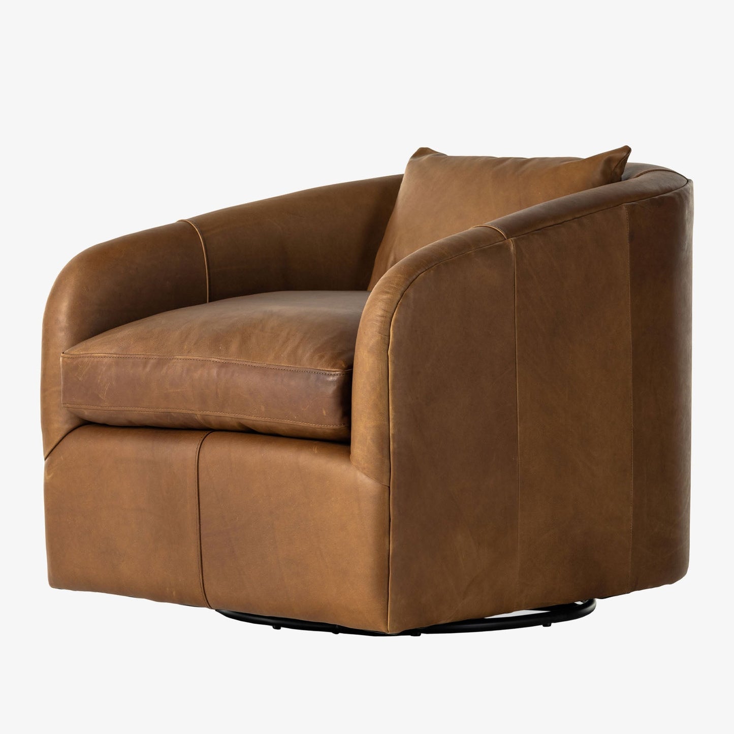 Fauteuil pivotant Topanga à quatre mains en Sienna Heirloom