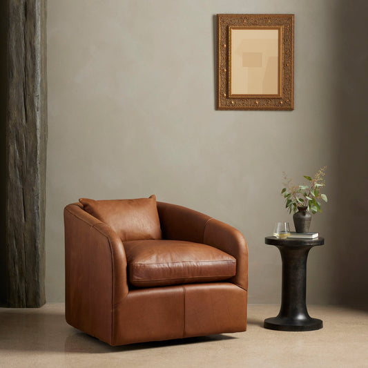 Fauteuil pivotant Topanga à quatre mains en Sienna Heirloom
