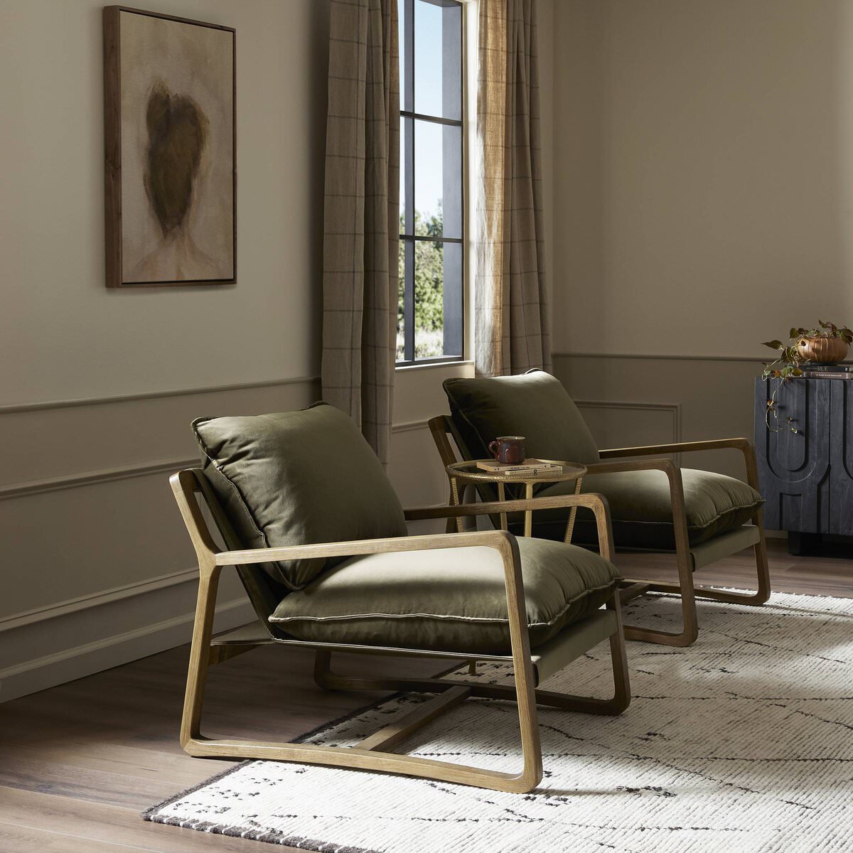 Chaise Four Hands Ace en Surrey Olive