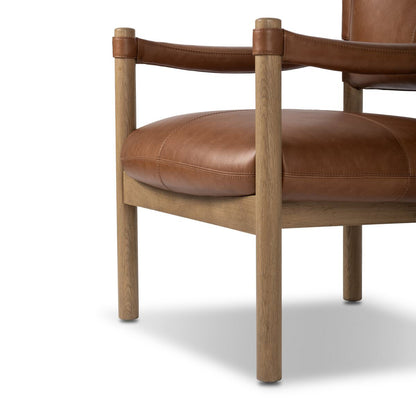 Chaise Adaline à quatre mains en châtaignier de Sonoma