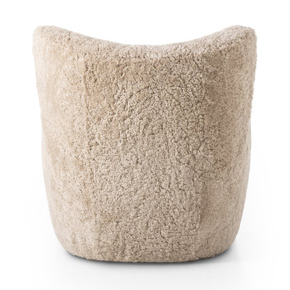 Chaise Amélie à quatre mains en peau lainée beige