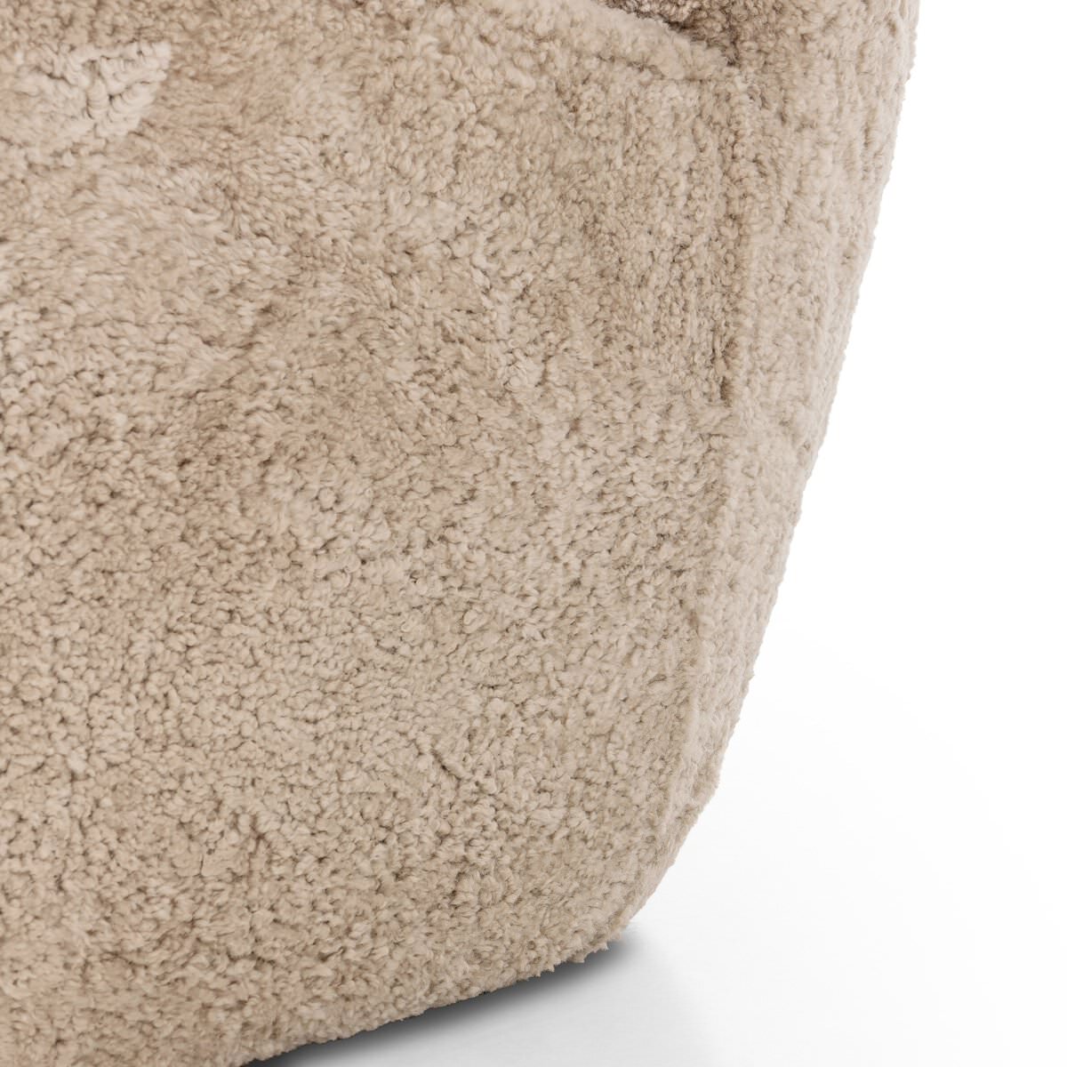 Chaise Amélie à quatre mains en peau lainée beige