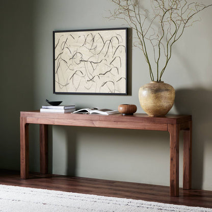 Console Arturo à quatre mains en placage de noyer naturel