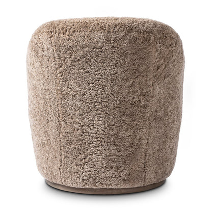 Chaise pivotante Four Hands Aurora en peau lainée taupe