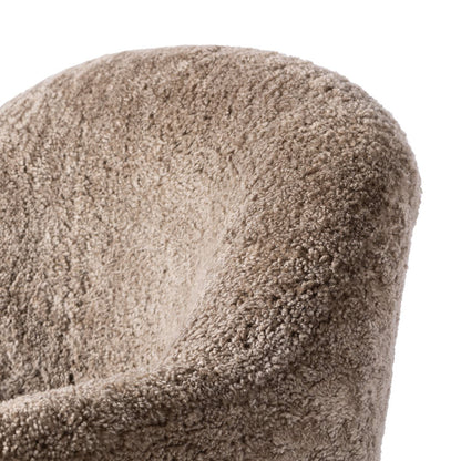 Chaise pivotante Four Hands Aurora en peau lainée taupe