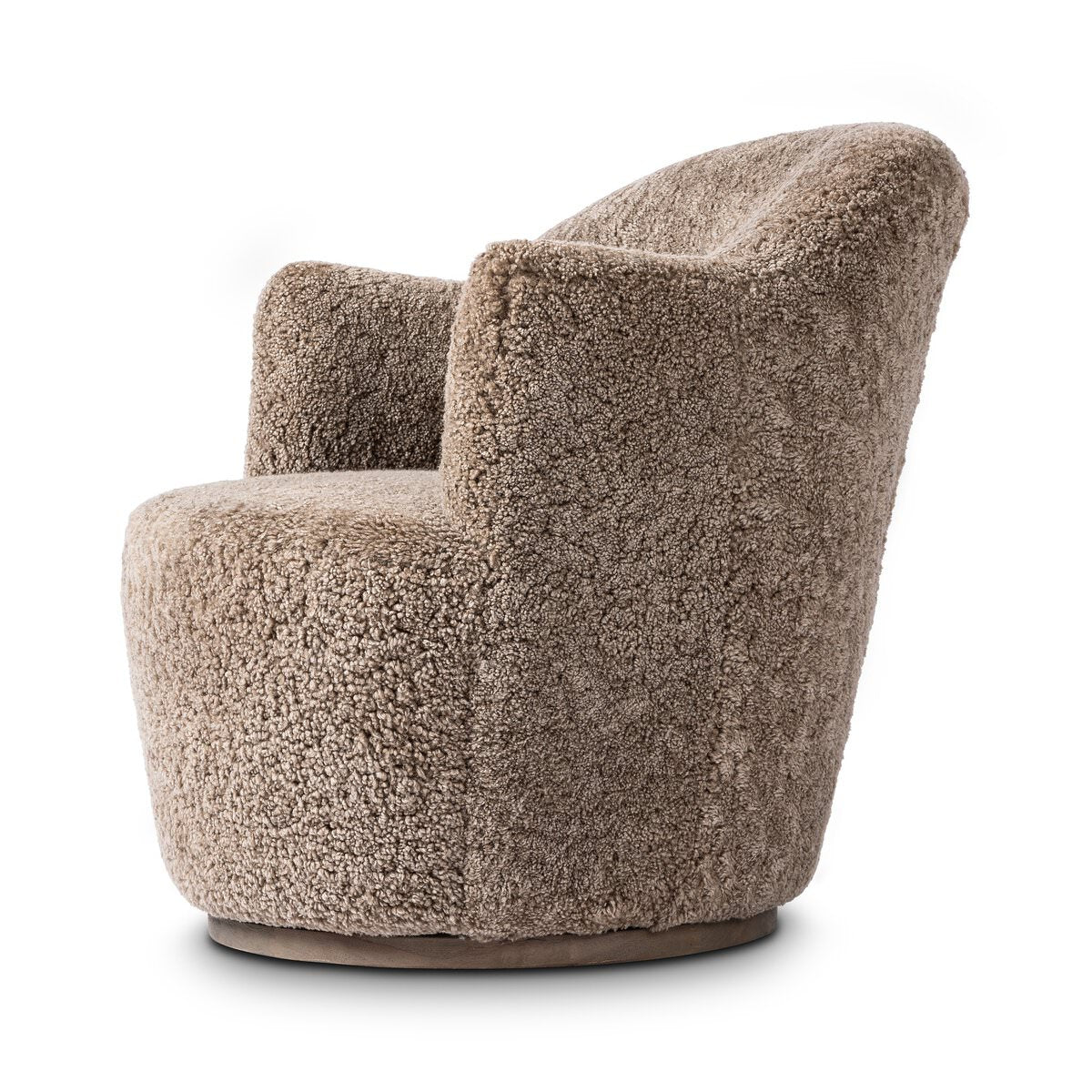 Chaise pivotante Four Hands Aurora en peau lainée taupe