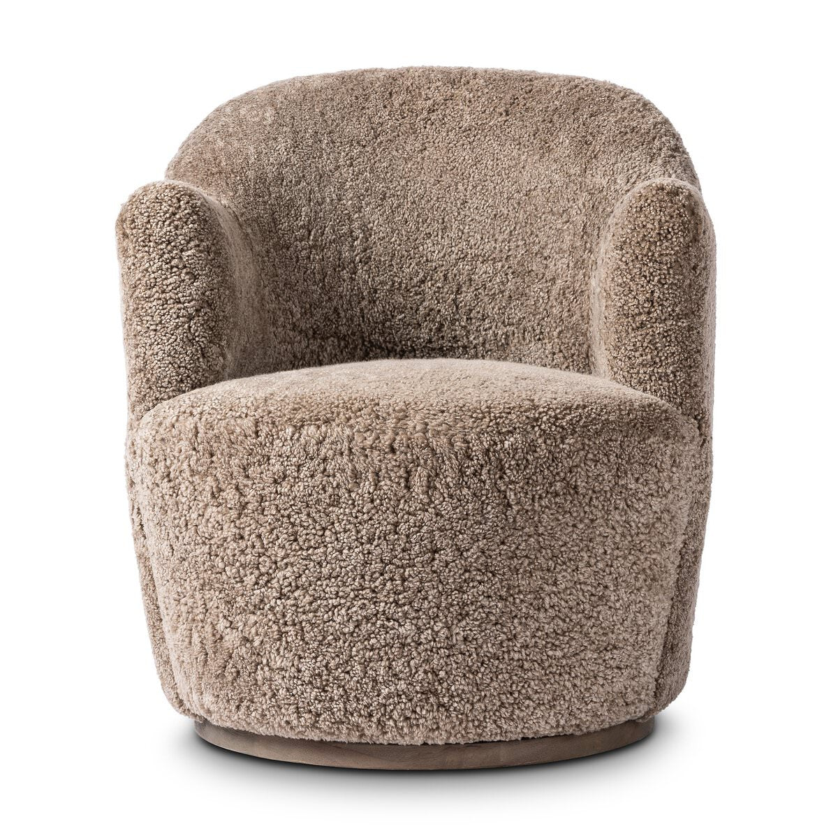 Chaise pivotante Four Hands Aurora en peau lainée taupe
